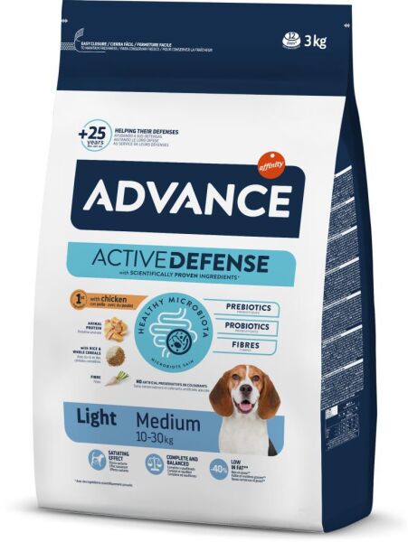 Advance Light Tavuklu ve Pirinçli Orta Irk Yetişkin Köpek Maması 3 Kg