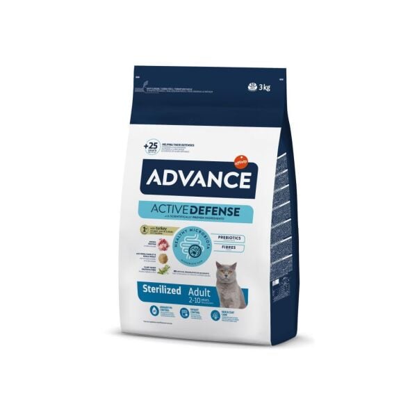 Advance Sterilized Kısırlaştırılmış Hindili Kedi Maması 3 Kg