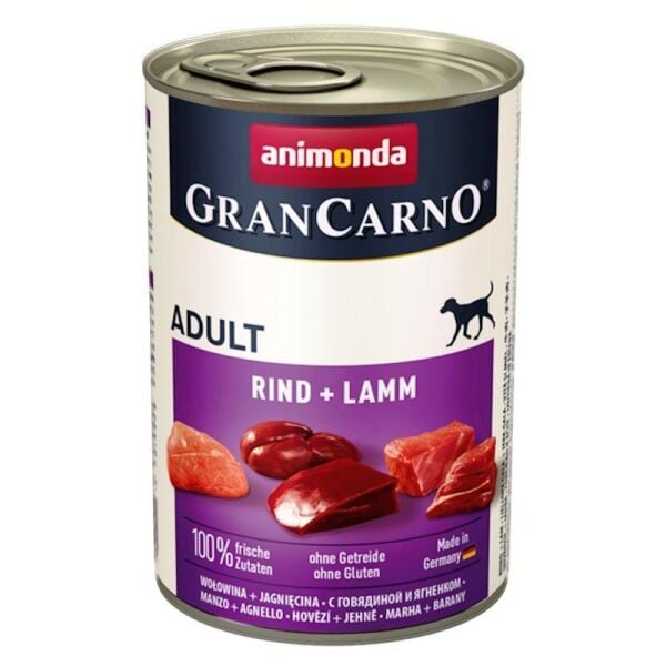Animonda Gran Carno Sığır ve Kuzu Etli Yetişkin Köpek Konservesi 400 Gr