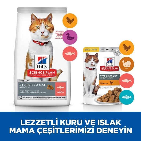 Hill's SCIENCE PLAN Somon Kısırlaştırılmış Yetişkin Kedi Maması 3 Kg