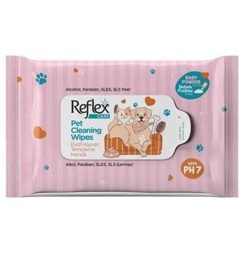 Reflex Kedi ve Köpekler İçin Çok Amaçlı Hijyenik Temizleme Mendili 10'lu
