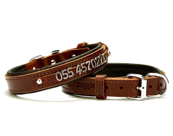 Doggie Konfor Deri İsimlikli Boyun Tasması