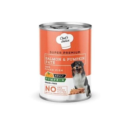 Chef's Choice Somonlu ve Bal Kabaklı Tahılsız Ezme Yetişkin Köpek Konservesi 400 Gr