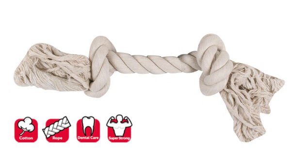 Karlıe 2 Düğümlü İp Köpek Oyu. S 22 Cm Beyaz