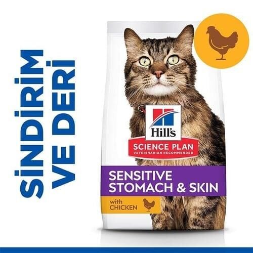 Hill's SCIENCE PLAN Mide ve Deri Hassasiyeti Tavuklu Yetişkin Kedi Maması 1.5kg