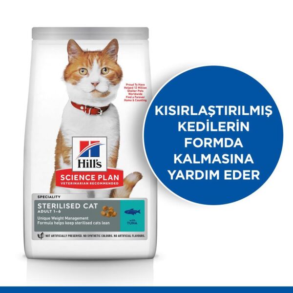 Hill's SCIENCE PLAN Ton Balıklı Kısırlaştırılmış Yetişkin Kedi Maması 13+2kg