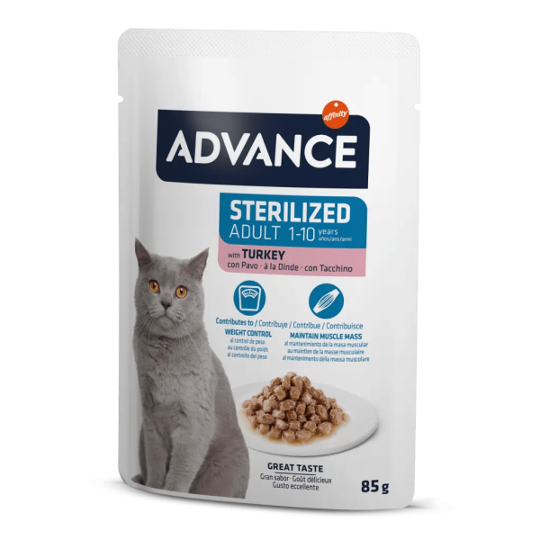 Advance Cat Sterılızed Turkey Wet Pouch 12x85gr