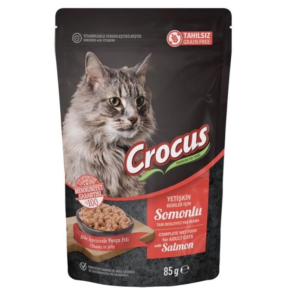 Crocus Somonlu Pouch Jöleli Islak Kedi Maması 85 Gr