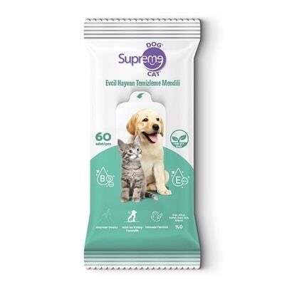 Supreme Yeşil Çaylı Kedi Ve Köpek Temizleme Mendili 6 * 60 Adet