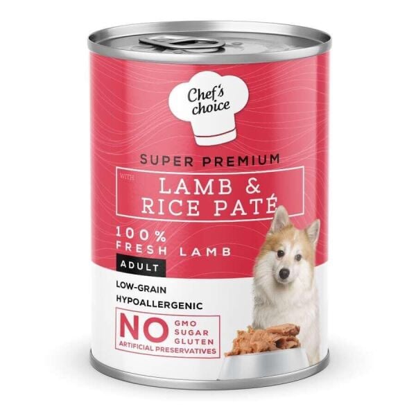 Chef's Choice Kıyılmış Kuzulu ve Pirinçli Yetişkin Köpek Konservesi 400 Gr