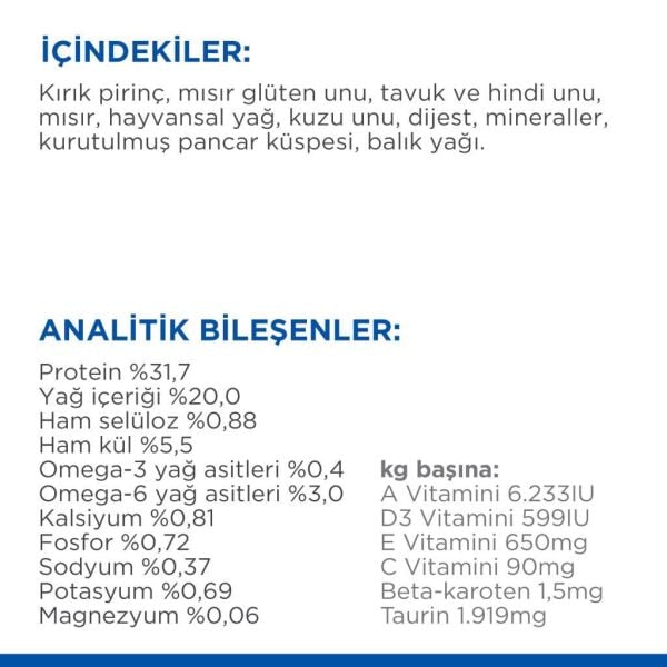 Hill's SCIENCE PLAN  Yetişkin Kuzulu Kedi Maması 3kg