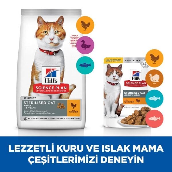 Hill's SCIENCE PLAN Tavuklu Kısırlaştırılmış Yetişkin Kedi Maması 3kg