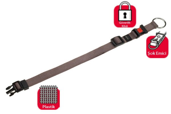 Karlıe Kilitli Boyun Tasma M 40-55cm Gri