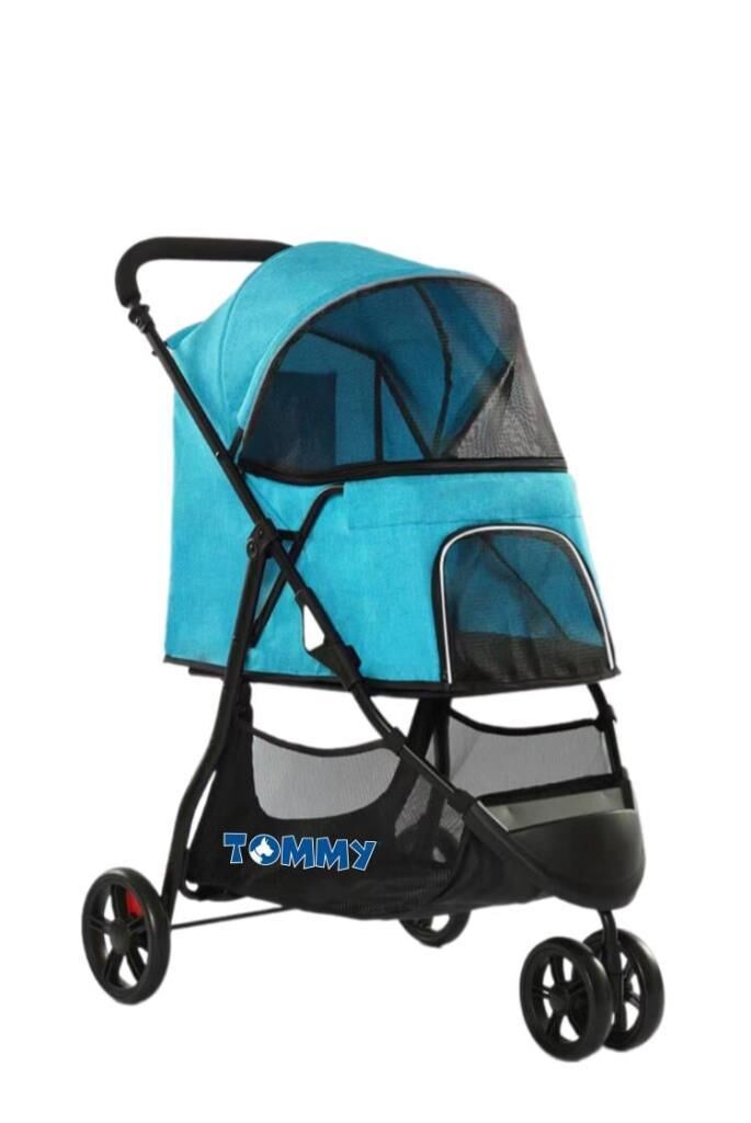 Tommy Evcil Hayvan Arabası Turkuaz 74.5*52.2*98 Cm Max 15 Kg