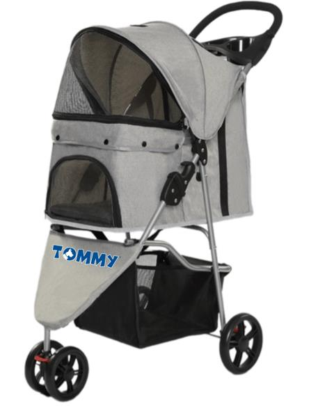 Tommy Evcil Hayvan Arabası Gri 80.5*45.5*101 Max 15 Kg