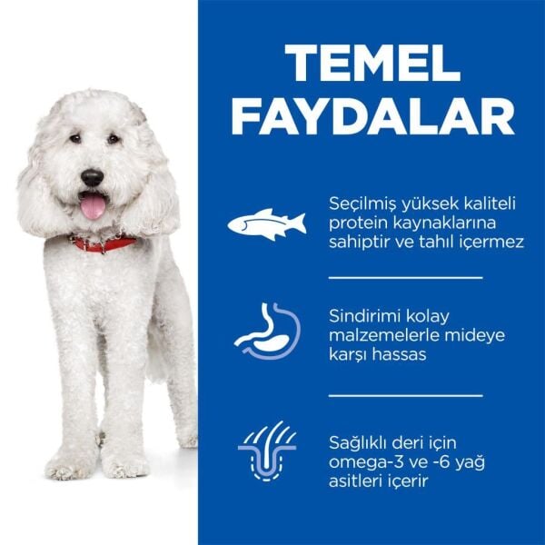 Hill's SCIENCE PLAN Hypo-Allergenic Somonlu Orta Irk Yetişkin Köpek Maması 12 Kg