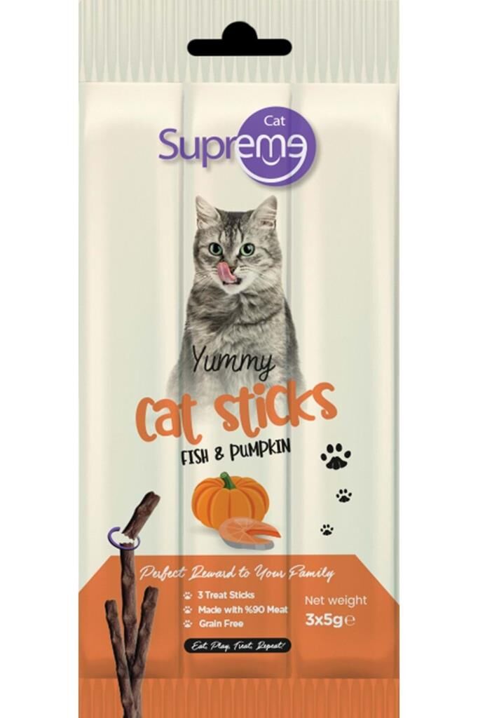 Supreme Cat Ton Balıklı Ve Balkabaklı Ödül Çubuk 3x5 Gr