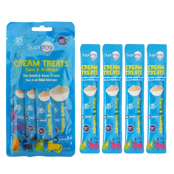 Supreme Ton Balıklı & Deniz Ürünlü Krem Kedi Ödül Maması