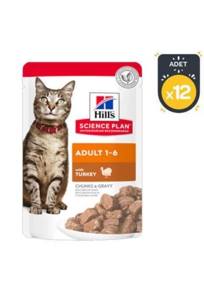 Hill's SCIENCE PLAN Gravy Hindili Yetişkin Kedi Konservesi 85 Gr ( 12 Adet )