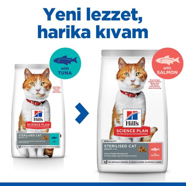Hill's SCIENCE PLAN Somonlu Kısırlaştırılmış Yetişkin Kedi Maması 8+2 Kg