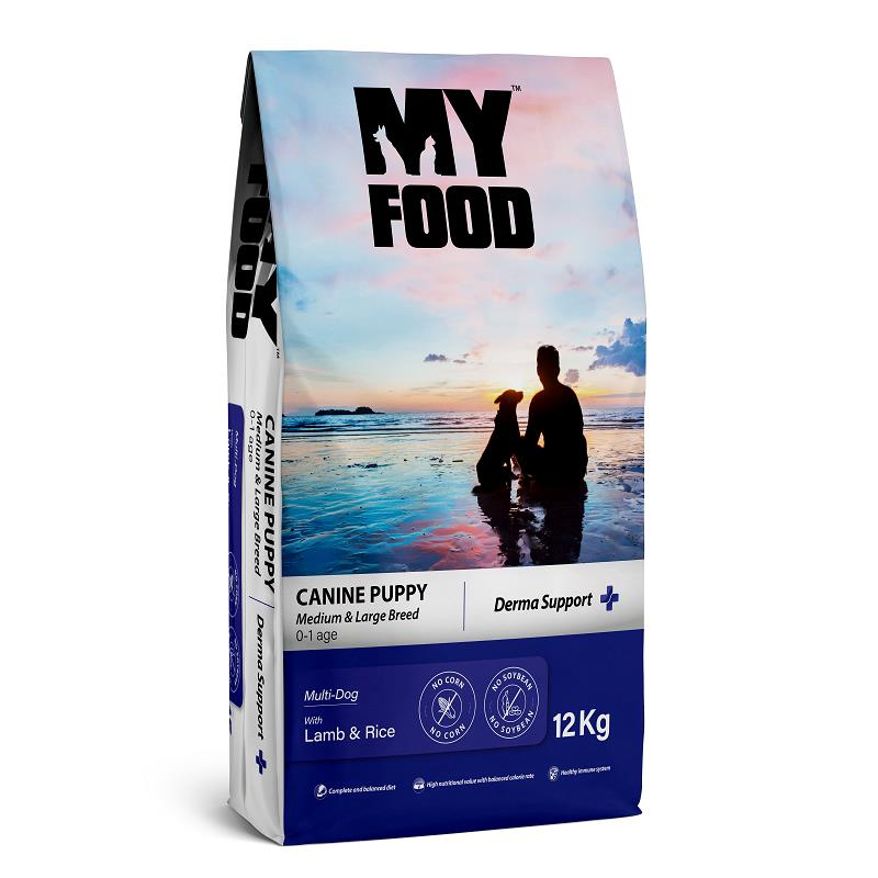 My Food Kuzulu ve Pirinçli Orta ve İri Irk Yavru Köpek Maması 12 Kg