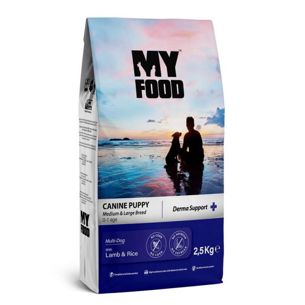 My Food Kuzulu ve Pirinçli Orta ve İri Irk Yavru Köpek Maması 2,5 Kg