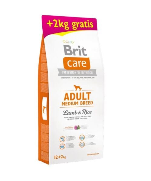 Brit Care Hipoalerjenik Kuzulu Orta Irk Yetişkin Köpek Maması 12+2 Kg
