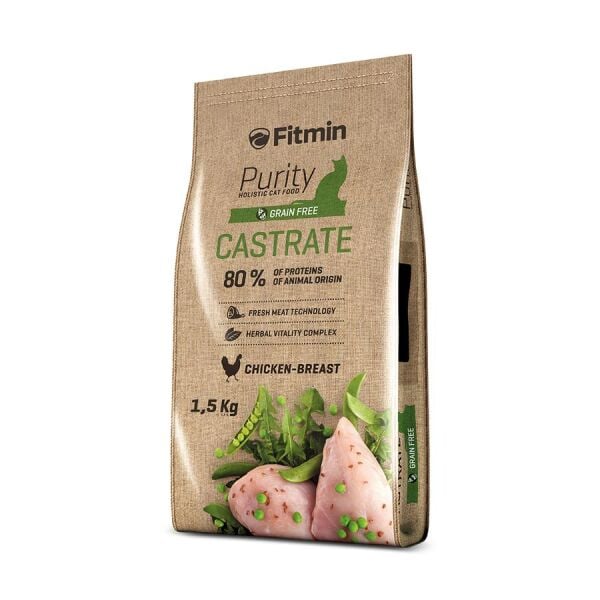 Fitmin Purity Tahılsız Tavuk ve Bezelyeli Kısırlaştırılmış Kedi Maması 1,5 Kg