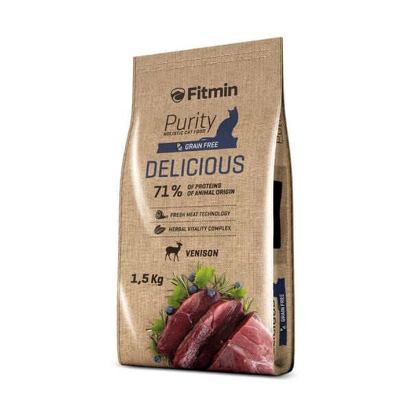 Fitmin Purity Tahılsız Geyik Etli Yetişkin Kedi Maması 1,5 Kg