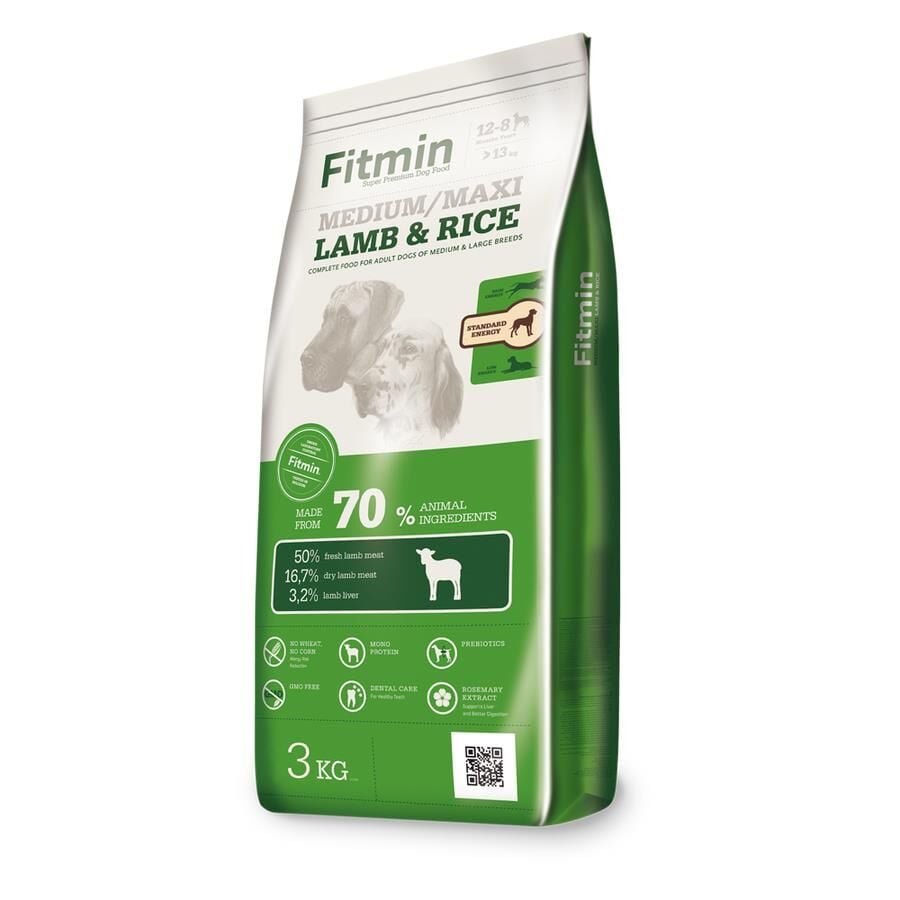 Fitmin Purity Tahılsız Kuzu Etli Orta Irk Yetişkin Köpek Maması 3 Kg