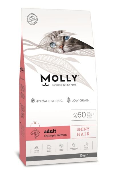 Molly Karidesli ve Somonlu Yetişkin Kedi Maması 15 Kg