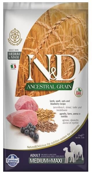 N&D Az Tahıllı Kuzulu Orta ve İri Irk Yetişkin Köpek Maması 12 Kg