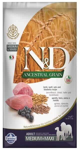 N&D Az Tahıllı Kuzulu Orta ve İri Irk Yetişkin Köpek Maması 12 Kg