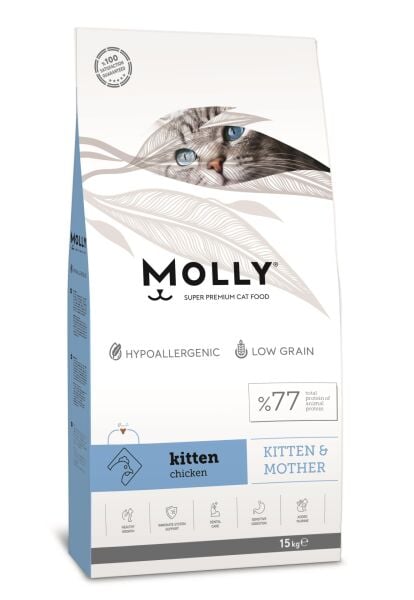 Molly Tavuklu Yavru Kedi Maması 15 Kg