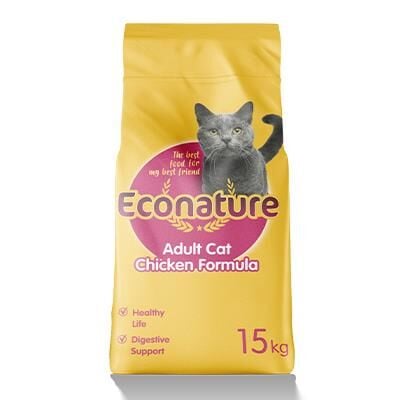 Econature Yetişkin Kuru Kedi Maması (Adult Cat) Sarı Ambalaj Tavuk Etli 15 KG