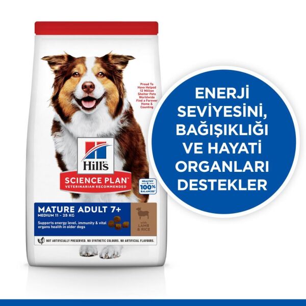 Hill's SCIENCE PLAN Mature 7+ Kuzulu ve Pirinçli Yaşlı Köpek Maması 14 Kg