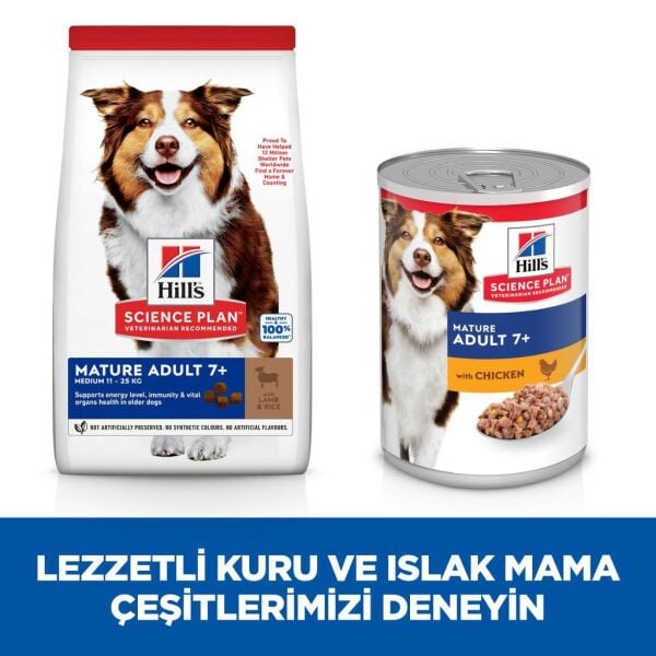 Hill's SCIENCE PLAN Mature 7+ Kuzulu ve Pirinçli Yaşlı Köpek Maması 14 Kg