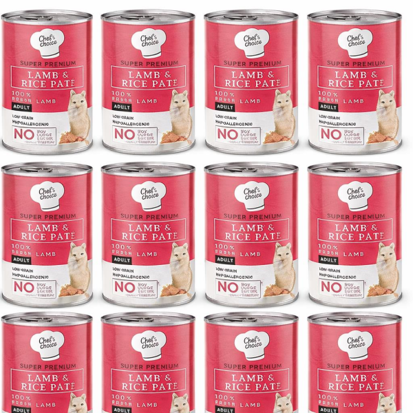 Chefs Choice Kuzu Etli Yetişkin Kedi Konservesi 400 Gr 12'li