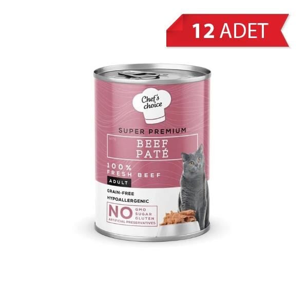 Chef's Choice Sığır Etli Yetişkin Kedi Konservesi 400 Gr 12'li