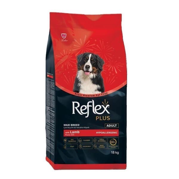 Reflex Plus Büyük Irk Kuzulu ve Pirinçli Yetişkin Köpek Maması 18 Kg