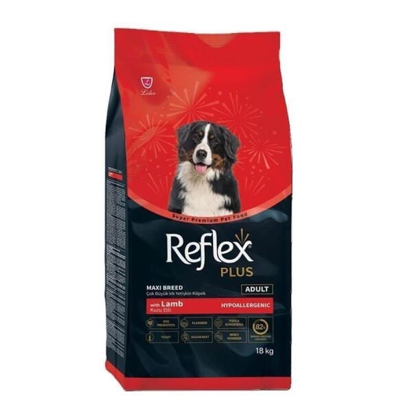 Reflex Plus Büyük Irk Kuzulu ve Pirinçli Yetişkin Köpek Maması 18 Kg