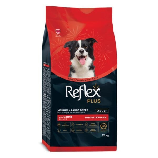 Reflex Plus Kuzu Etli Orta ve Büyük Irk Yetişkin Köpek Maması 12 Kg