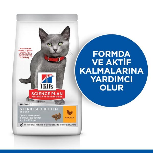 Hill's SCIENCE PLAN Tavuklu Kısırlaştırılmış Yavru Kedi Maması 3kg