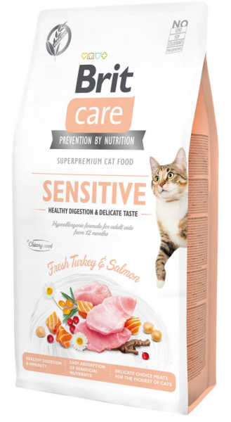 Brit Care Hipoalerjenik Tahılsız Hindili ve Somonlu Yetişkin Kedi Maması 7 Kg